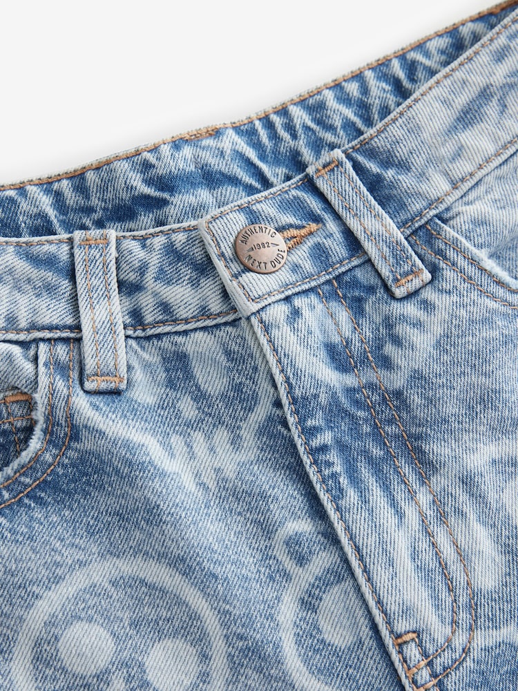 Blue All-Over Skull Denim 100% Cotton Jeans (3-16yrs) - Image 8 of 8