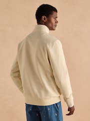 Joules Jenkins Cream Brushed Cotton Quarter Zip Sweatshirt - Image 2 of 8