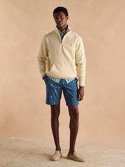 Joules Jenkins Cream Brushed Cotton Quarter Zip Sweatshirt - Image 3 of 8