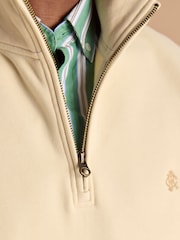 Joules Jenkins Cream Brushed Cotton Quarter Zip Sweatshirt - Image 5 of 8