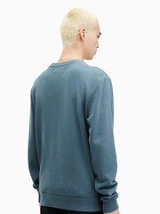 AllSaints Blue Raven Contrast Sweat Top - Image 2 of 6