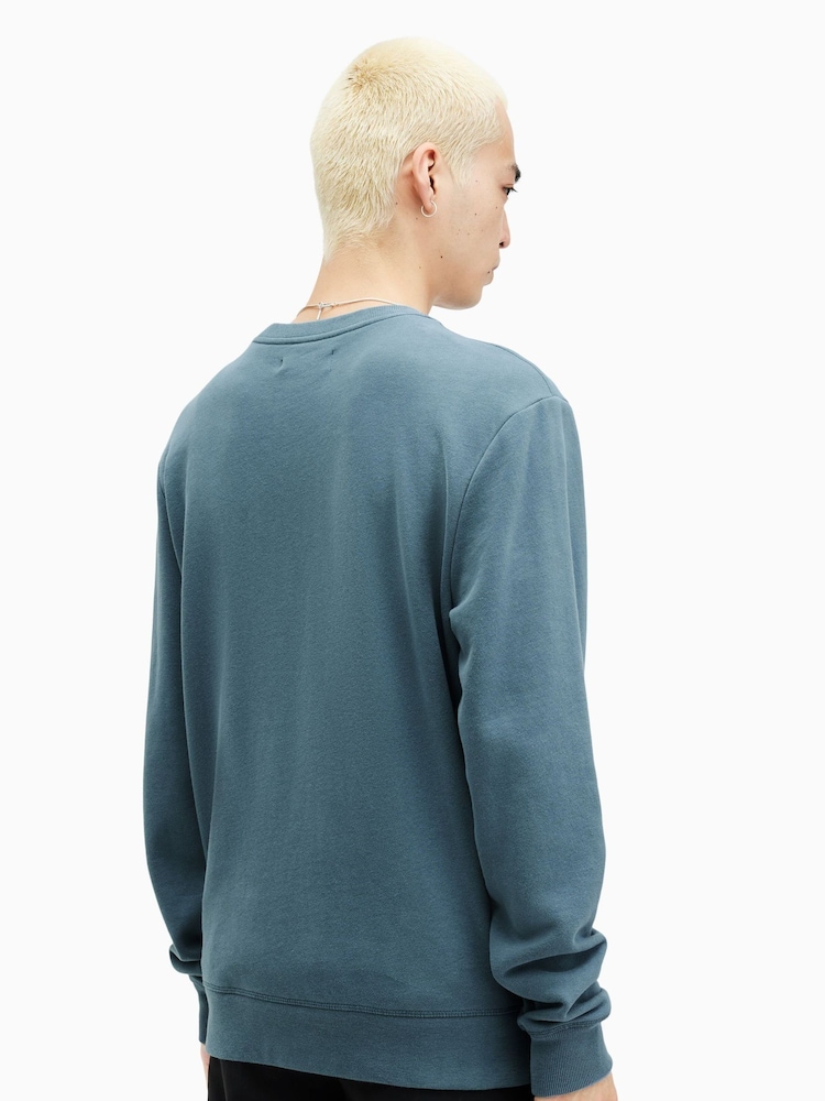 AllSaints Blue Raven Contrast Sweat Top - Image 2 of 6