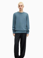 AllSaints Blue Raven Contrast Sweat Top - Image 3 of 6
