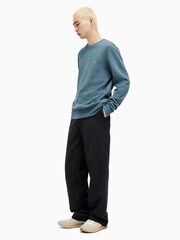 AllSaints Blue Raven Contrast Sweat Top - Image 4 of 6