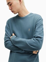 AllSaints Blue Raven Contrast Sweat Top - Image 5 of 6