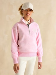 وردي - Joules Racquet Cotton Marl Half Zip Sweatshirt - صورة 1 من 7