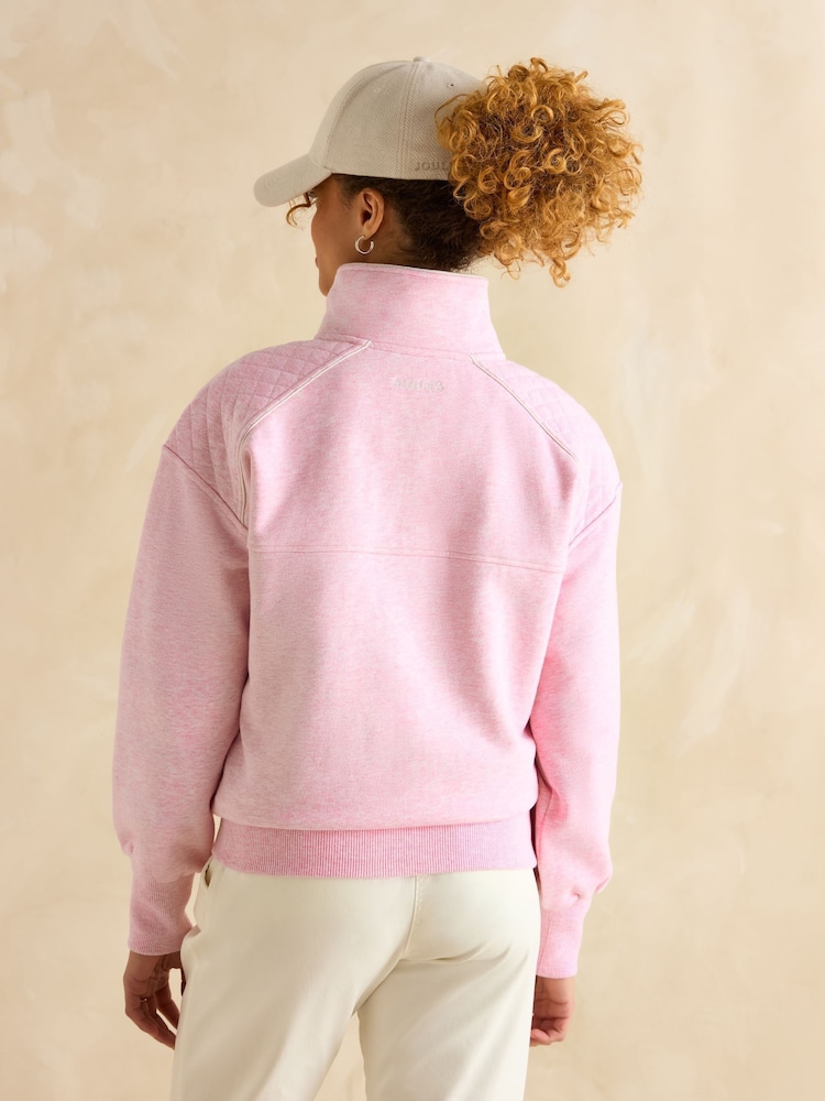 وردي - Joules Racquet Cotton Marl Half Zip Sweatshirt - صورة 2 من 7