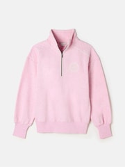 وردي - Joules Racquet Cotton Marl Half Zip Sweatshirt - صورة 7 من 7
