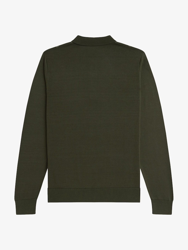 Fred Perry Vertical Stripe Knitted Polo Shirt - Image 7 of 7