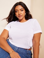 Curves Like These White Lightweight Short Sleeve T-Shirt - Image 1 of 4
