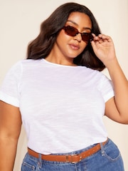 Curves Like These White Lightweight Short Sleeve T-Shirt - Image 3 of 4
