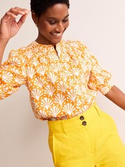 Boden Yellow Ada Linen Top - Image 1 of 5