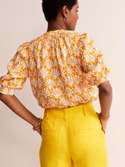 Boden Yellow Ada Linen Top - Image 4 of 5