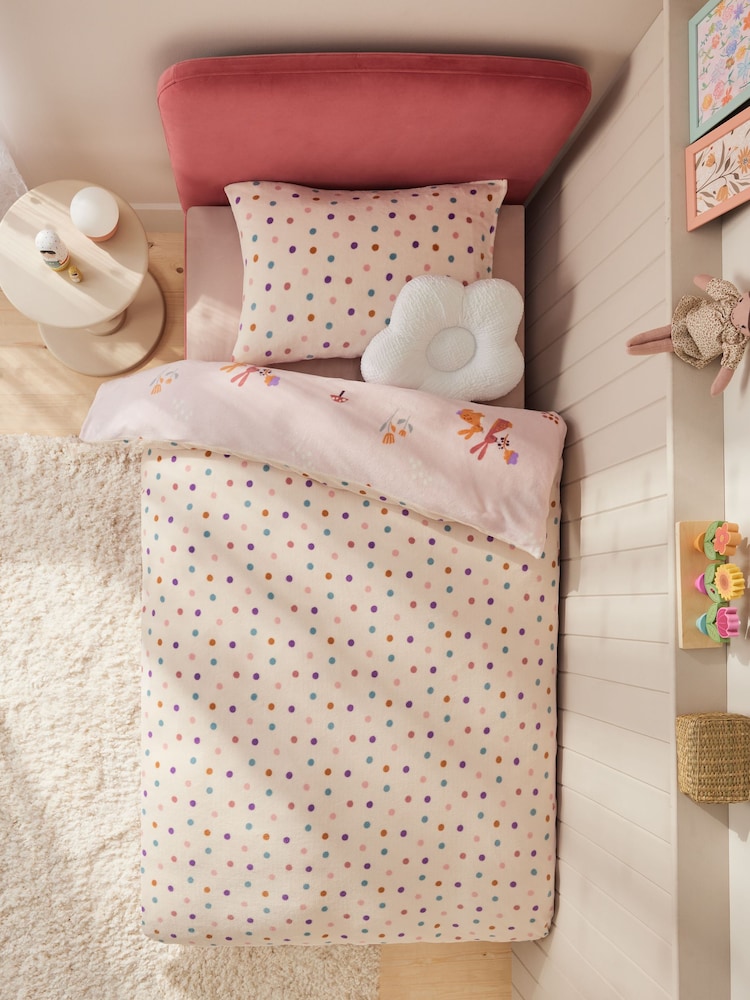 Fleece Unicorn Duvet Cover and Pillowcase Set - Image 4 of 9