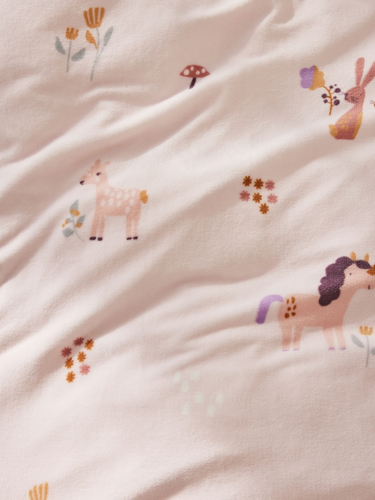 Fleece Unicorn Duvet Cover and Pillowcase Set - Image 8 of 9