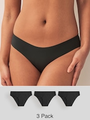 Black Brazilian No VPL Comfort Knickers 3 Pack - Image 1 of 8