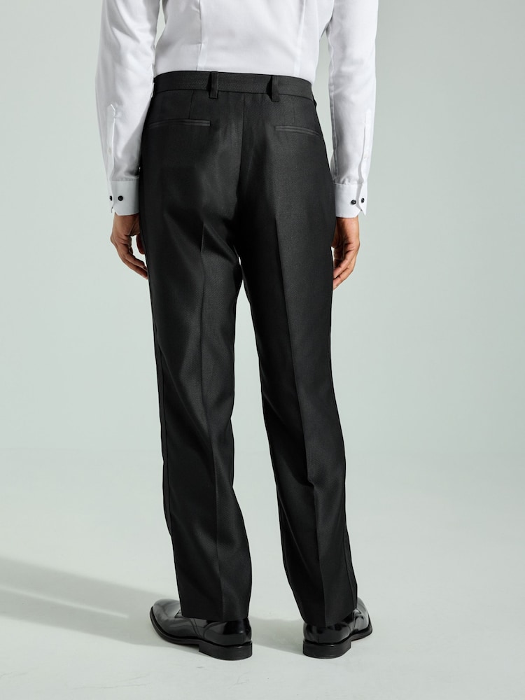 Noir - Slim Fit (Slim Fit) - Pantalons de smoking à détail de bande ajustable - Image 4 of 10