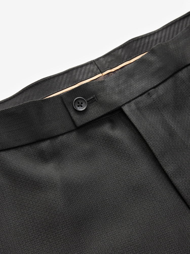 Noir - Slim Fit (Slim Fit) - Pantalons de smoking à détail de bande ajustable - Image 8 of 10