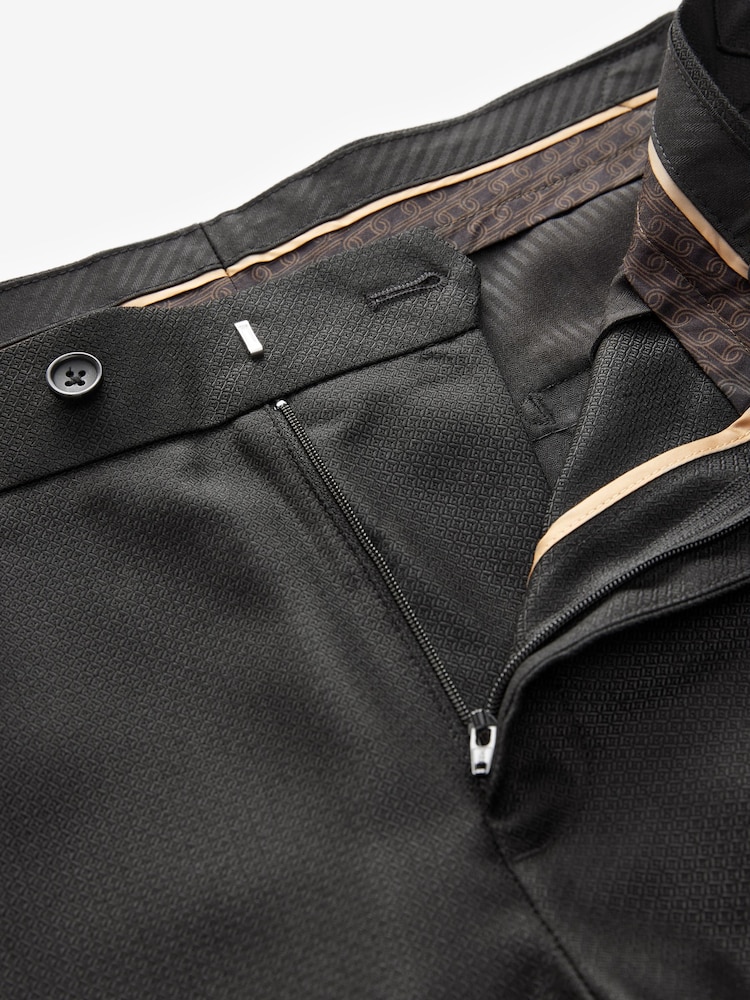 Noir - Slim Fit (Slim Fit) - Pantalons de smoking à détail de bande ajustable - Image 9 of 10