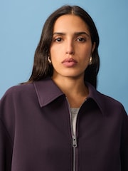 Burgundy Double Zip Tailored Jacket - Image 4 of 9