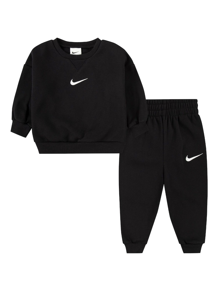 Nike Black Essential Fleece Crew Neck Set - Image 1 of 4