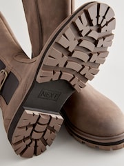 Chocolate Brown Extra Wide Fit Forever Comfort® Knee High Buckle Chelsea Boots - Image 7 of 7