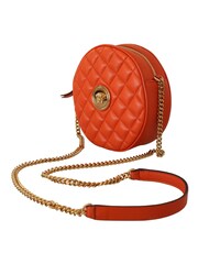 Versace Red Nappa Leather Medusa Round Crossbody Bag - Image 2 of 6