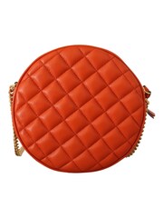 Versace Red Nappa Leather Medusa Round Crossbody Bag - Image 3 of 6