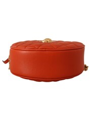 Versace Red Nappa Leather Medusa Round Crossbody Bag - Image 4 of 6