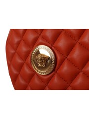 Versace Red Nappa Leather Medusa Round Crossbody Bag - Image 5 of 6