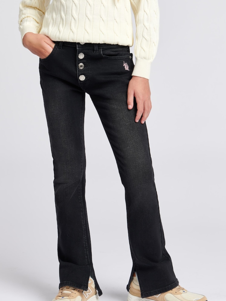 U.S. Polo Assn. Black Coloured Bootleg Girls Denim Jeans - Image 1 of 6
