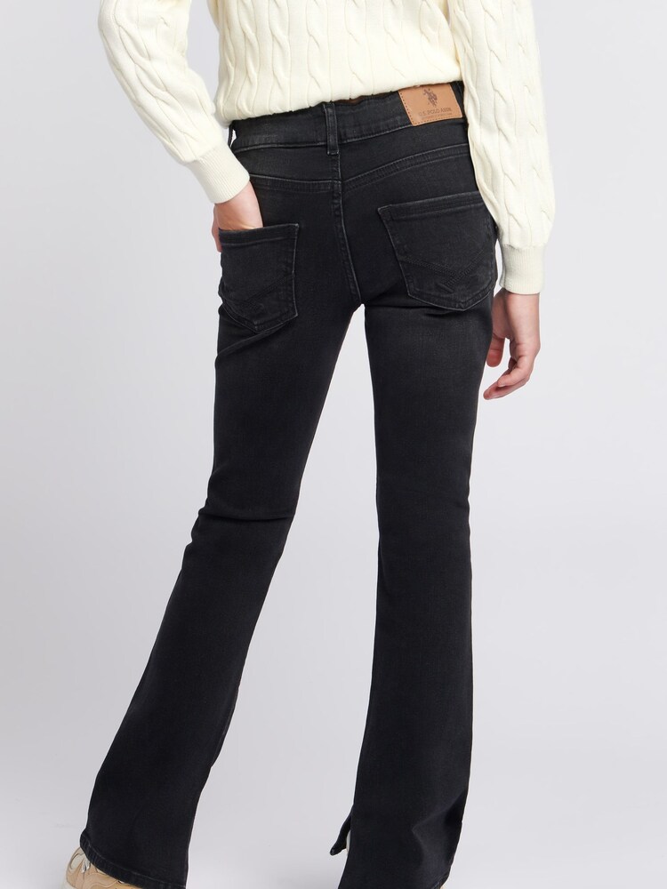 U.S. Polo Assn. Black Coloured Bootleg Girls Denim Jeans - Image 2 of 6 U.S. Polo Assn. Black Coloured Bootleg Girls Denim Jeans - Image 2 of 6