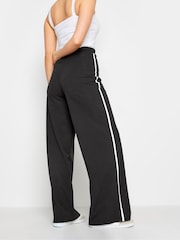 Long Tall Sally Black Tall Side Stripe Scuba Wide Leg Trousers - Image 3 of 4
