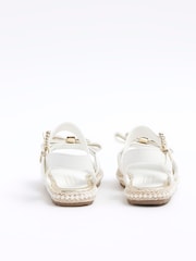 River Island White Girls White 3D Bow Espadrille - Image 2 of 4