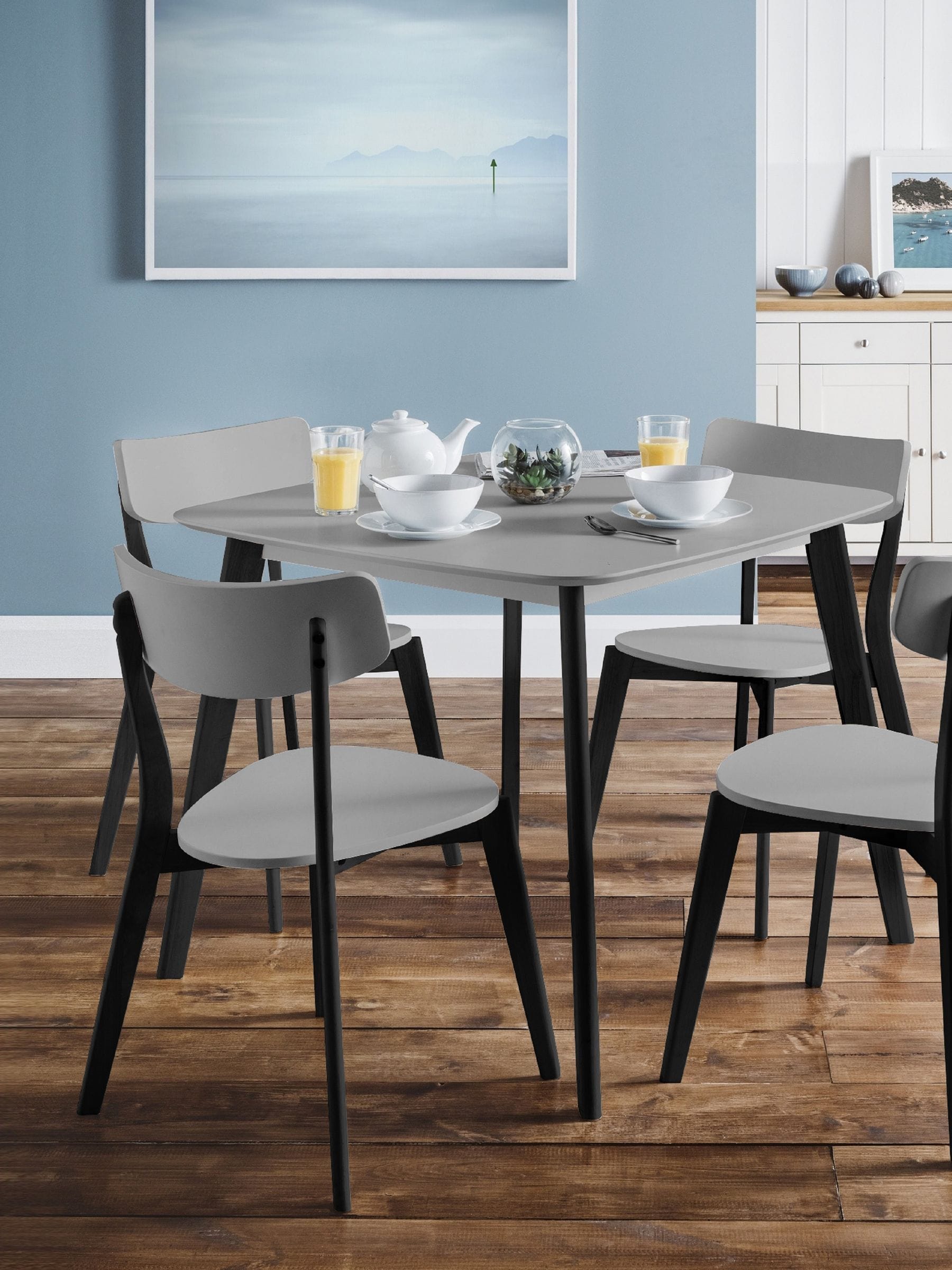 Julian Bowen Set of 4 Casa Dining Chairs Grey/Black, One Size | Retro Kitchen Chairs for Dining Room, Kitchen Seat - Image 5