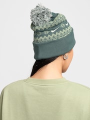 Nike Green Peak Fair Isle Pattern Beanie - Image 2 of 4