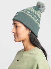 Nike Green Peak Fair Isle Pattern Beanie - Image 3 of 4