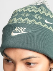 Nike Green Peak Fair Isle Pattern Beanie - Image 4 of 4