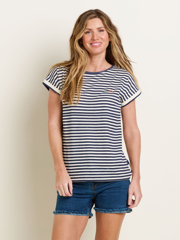 Brakeburn Blue Parker 100% Cotton T-Shirt - Image 1 of 4