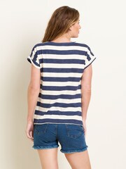 Brakeburn Blue Parker 100% Cotton T-Shirt - Image 2 of 4