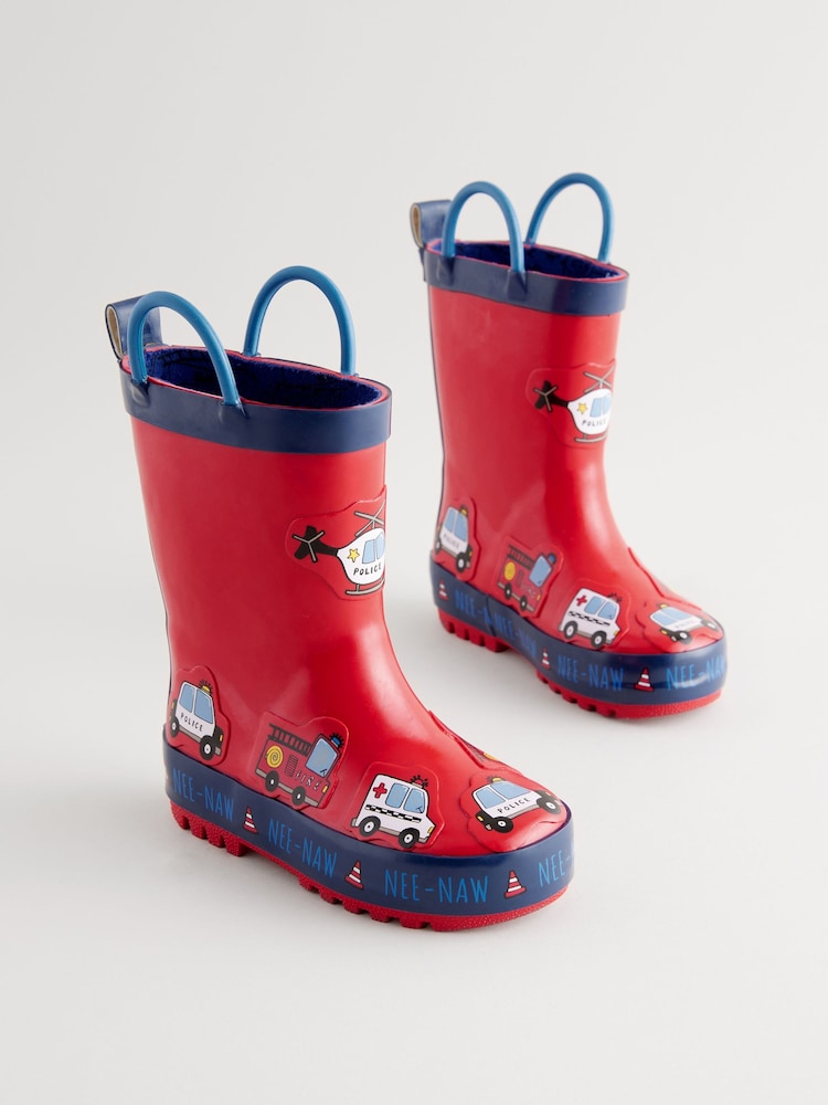 Red Transport Handle Pull-On Wellies - Image 7 of 7