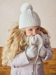 Cream Cable Cable Hat, Gloves and Scarf Set (3-16yrs) - Image 3 of 8