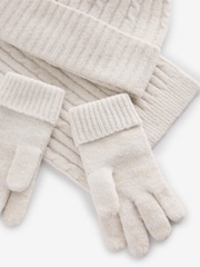 Cream Cable Cable Hat, Gloves and Scarf Set (3-16yrs) - Image 8 of 8