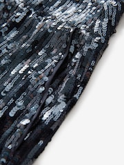 Navy Wide Leg Sequin Trousers - Image 7 of 8