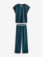طقم بيجامة برّاق بلون أزرق على أخضر من B by Ted Baker - صورة 8 من 11
