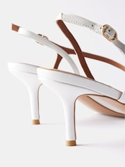Mint Velvet White Minimalist Kitten Heels - Image 3 of 5