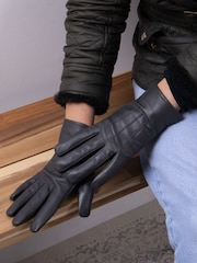 Totes Grey 3 Point Smartouch Winter Leather Gloves - Image 1 of 2