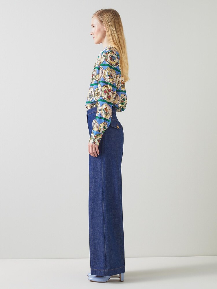 Erica Plate Print Silk Blouse - Image 2 of 3