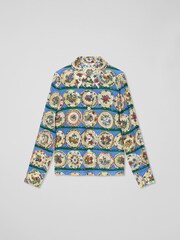 Erica Plate Print Silk Blouse - Image 3 of 3