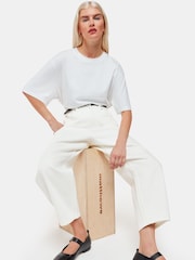 Whistles White Petite Petite Authentic Barrel Leg 100% Cotton Jeans - Image 1 of 5
